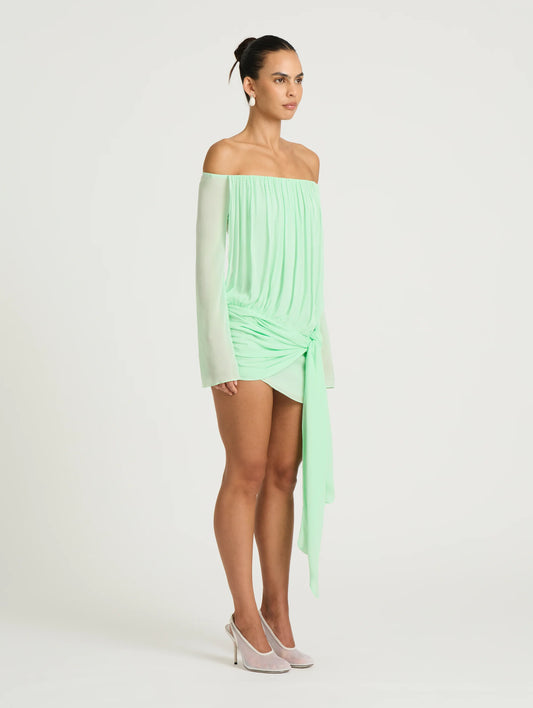 Benni Bernie Mini Dress (Bleached Aqua) in size 6