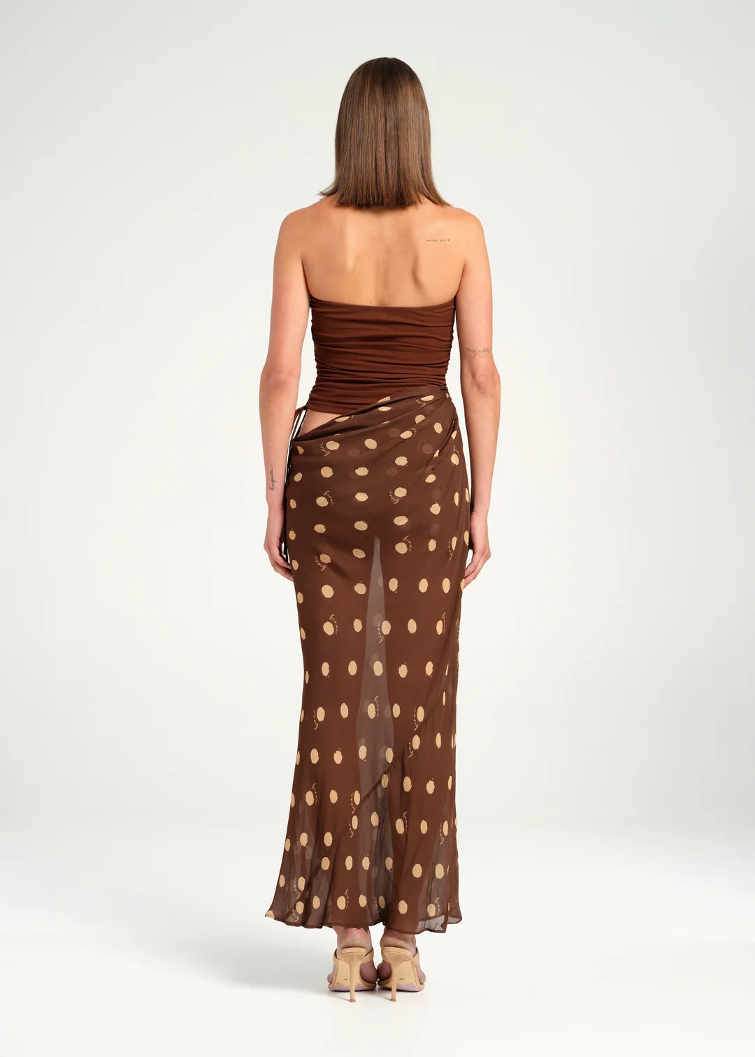Benni - Roscoe Maxi Dress  (Brown Polka) in size 6