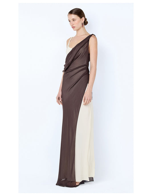 Bec + Bridge Augustin Asym Maxi Dress (Dark Chocolate) in size 8