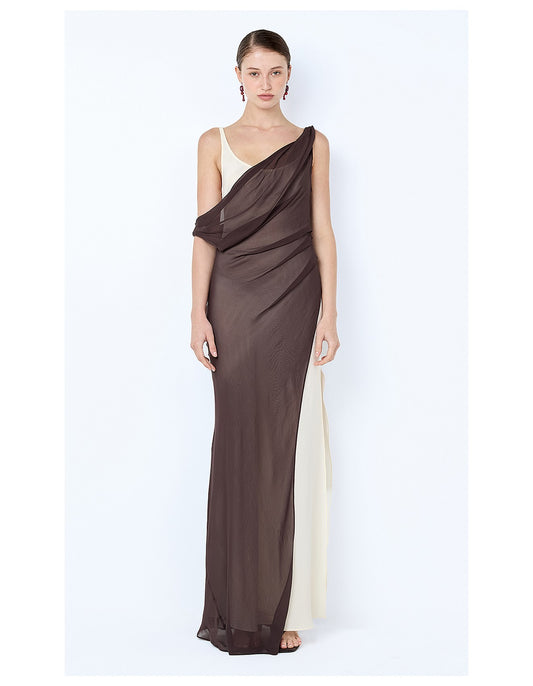 Bec + Bridge Augustin Asym Maxi Dress (Dark Chocolate) in size 10