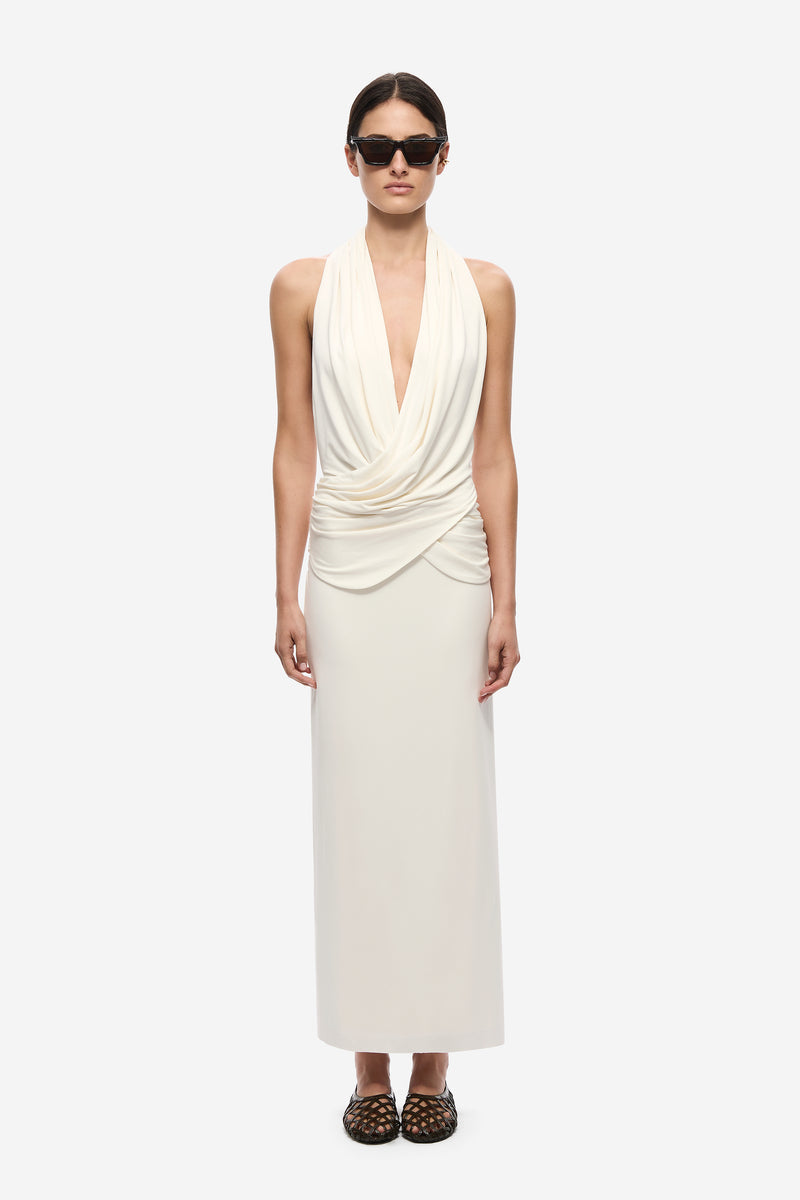 MISHA Cabana Cupro Dress (Ivory) in size XS