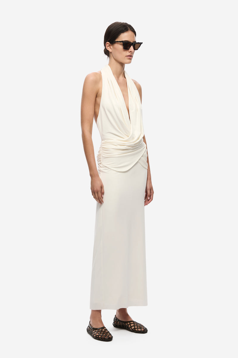 MISHA Cabana Cupro Dress (Ivory) in size XS