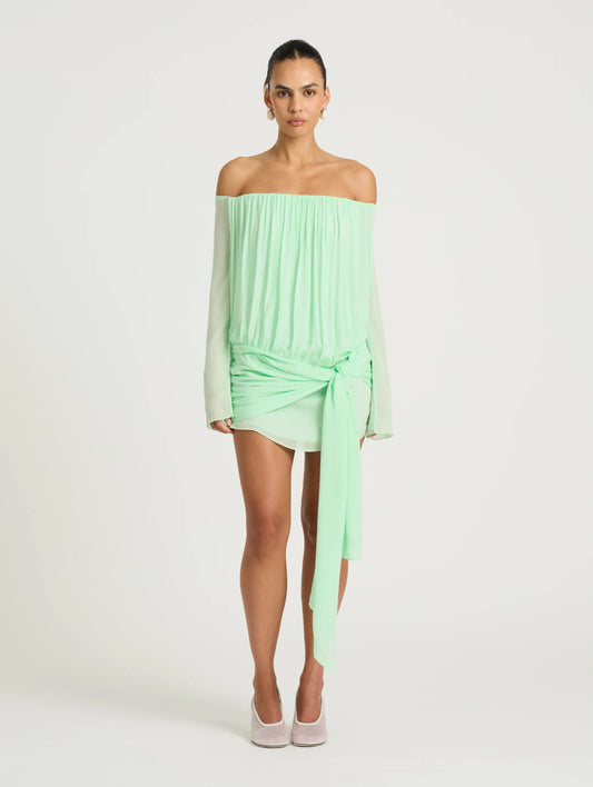 Benni Bernie Mini Dress (Bleached Aqua) in size 6