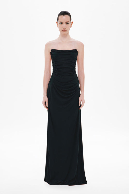 MISHA Dry Jersey Drape Gown (Black) in Size M