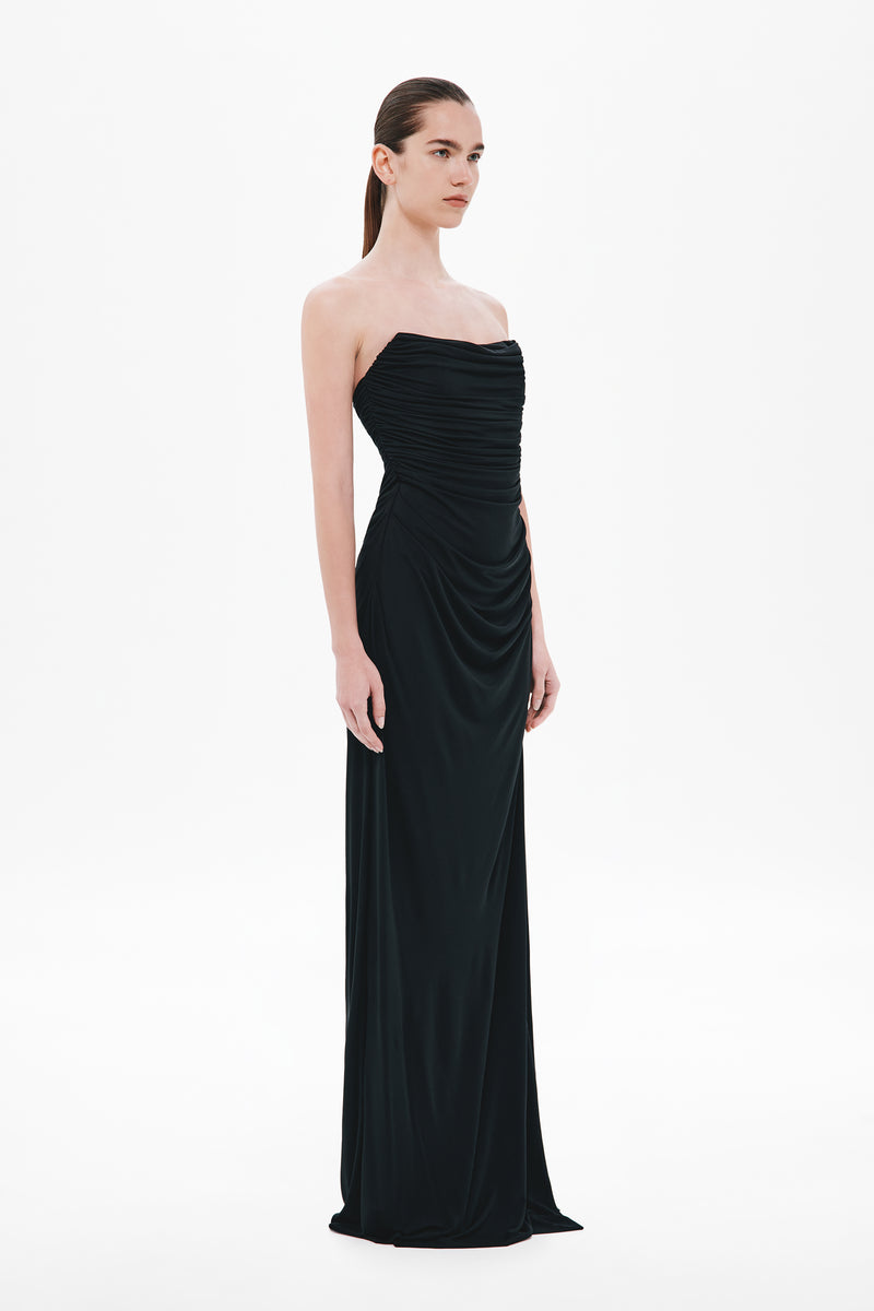 MISHA Dry Jersey Drape Gown (Black) in Size M