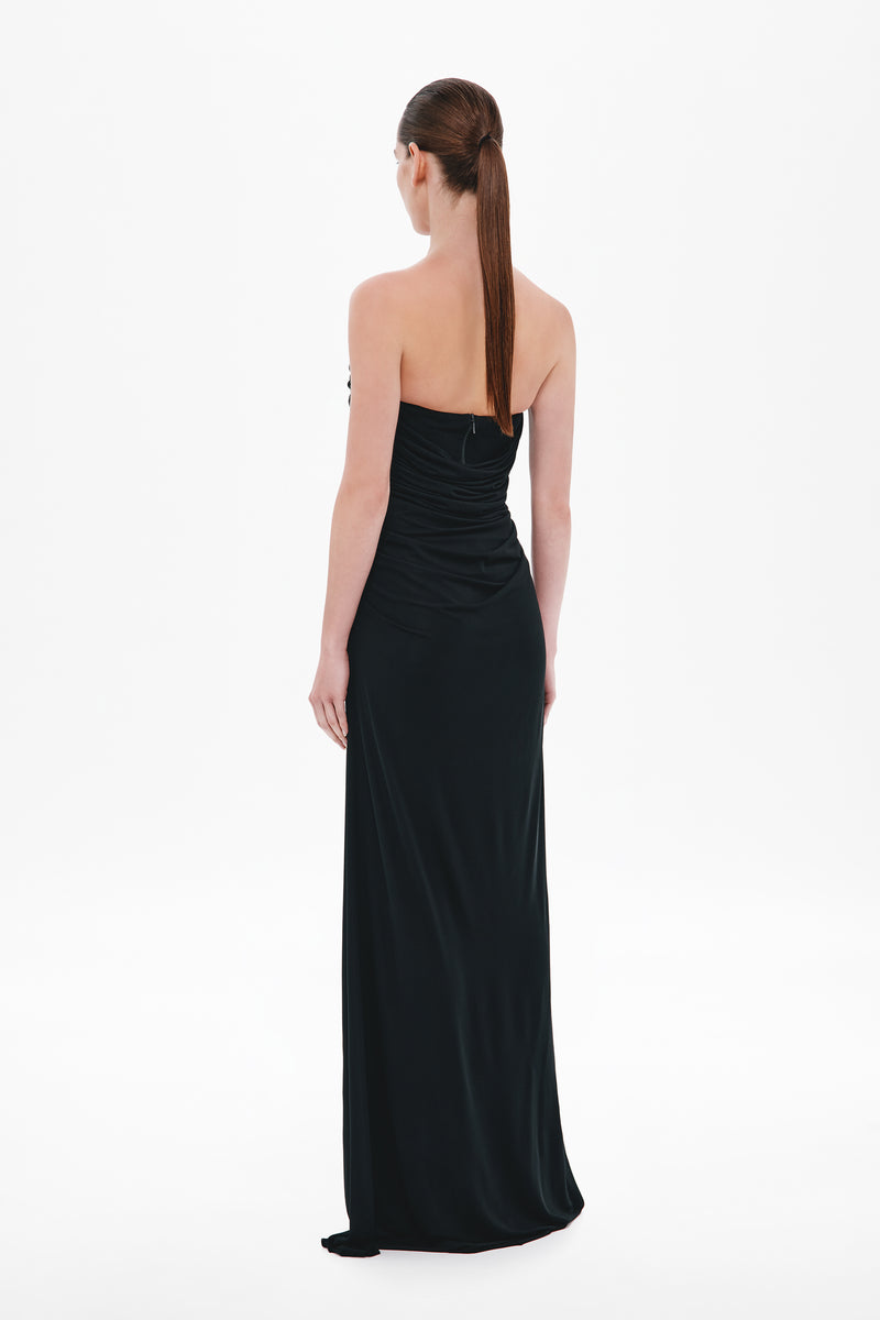 MISHA Dry Jersey Drape Gown (Black) in Size M