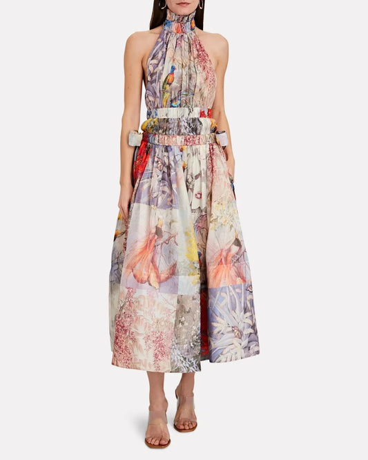 Zimmermann Botanica Halter Neck Gown (Book Print) in Size 0/8