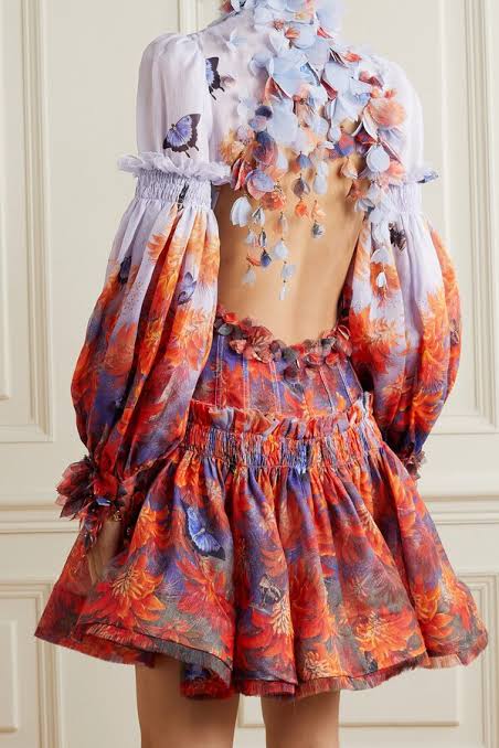 Zimmermann Botanica Mini Dress (Floral) in size 1 (8-10)