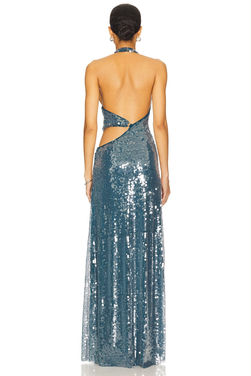MISHA Devon Sequin Gown – (Teal) in Size S